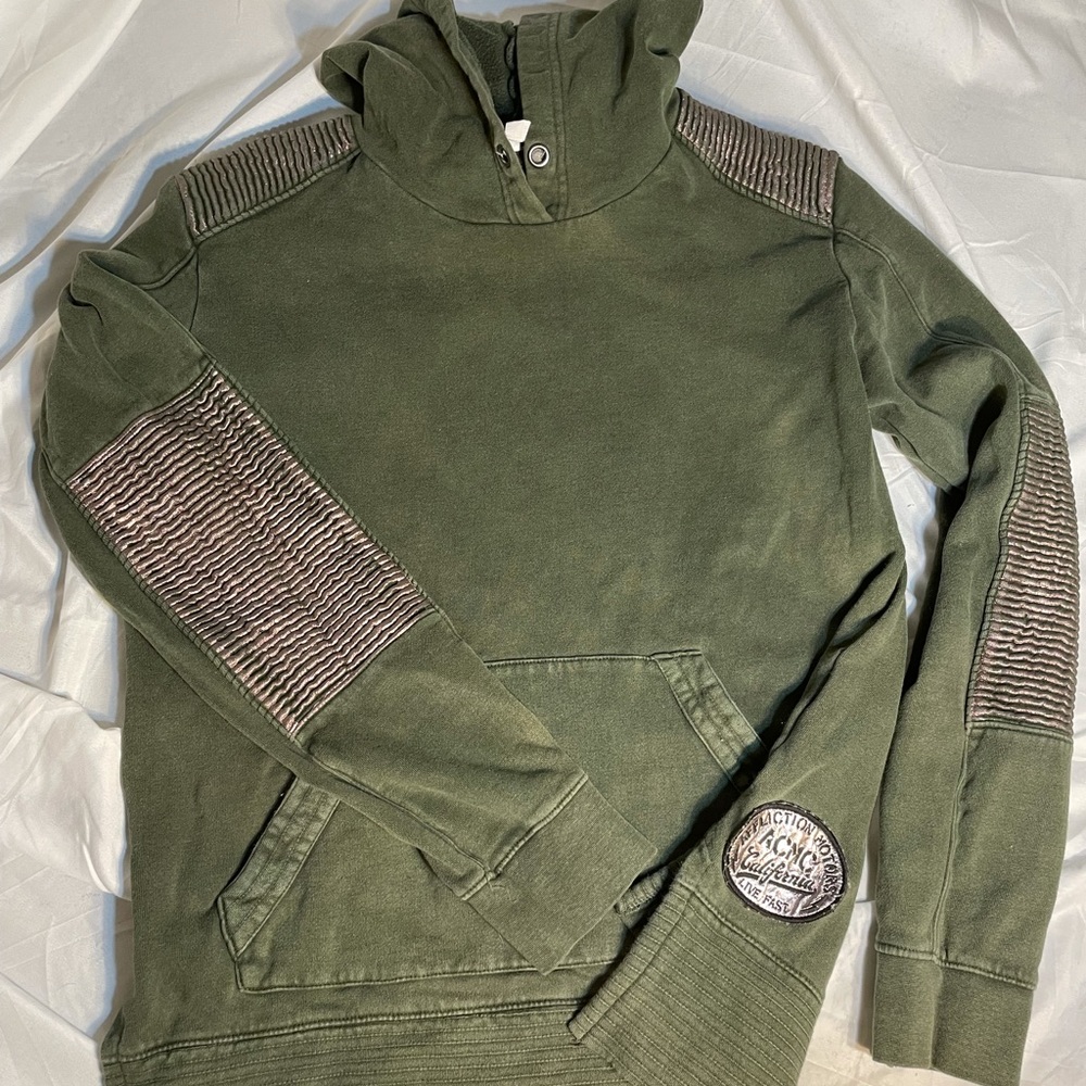 Women’s Affliction Forest Green Live Fast Hooded Sweatshirt Medium